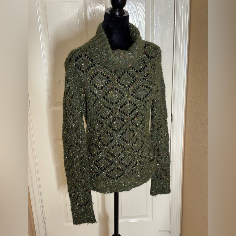 Dolce & Gabbana Women's Green Cable Knit Turtleneck Sweater Vintage Sz L Italy.‌ - Picture 5 of 11